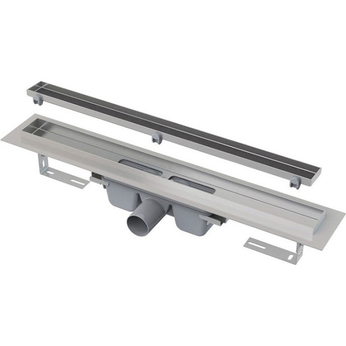 Водоотводящий желоб ALCAPLAST APZ7-850 FLOOR с порогами для решетки под кладку плитки, горизонтальный сток APZ7-FLOOR-850