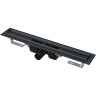 Водоотводящий желоб ALCAPLAST APZ1BLACK-1450 с порогами для перфорированной решетки, черный матовый, горизонтальный сток